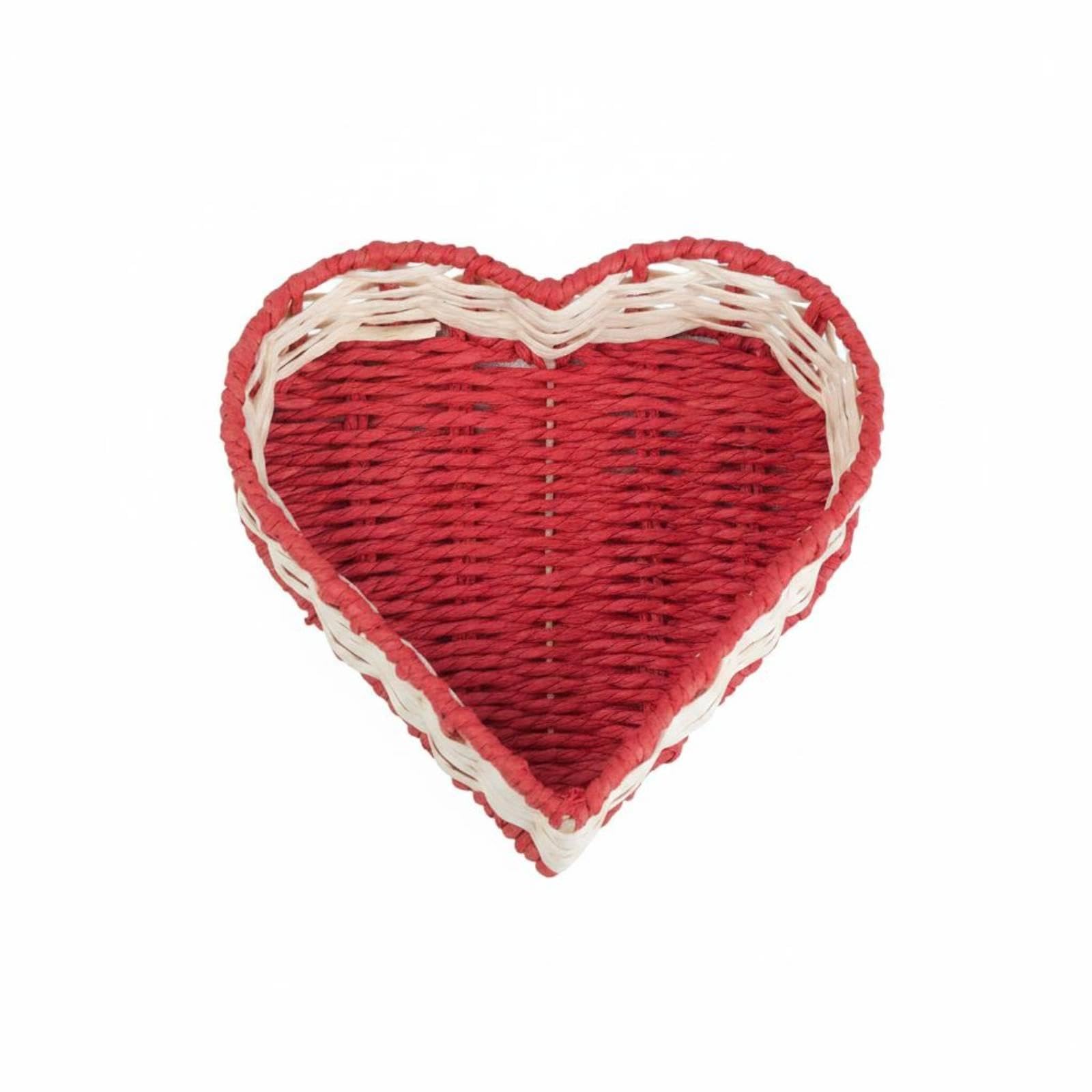 Heart Shaped Storage Basket Handmade Heart Storage Basket Desktop for Dresser, Shelf L Ym-152-image-46