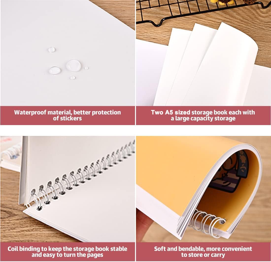 Amazon.co.jp: 2冊セット 剥がしやすい シール帳、BetterJonny A5 ト