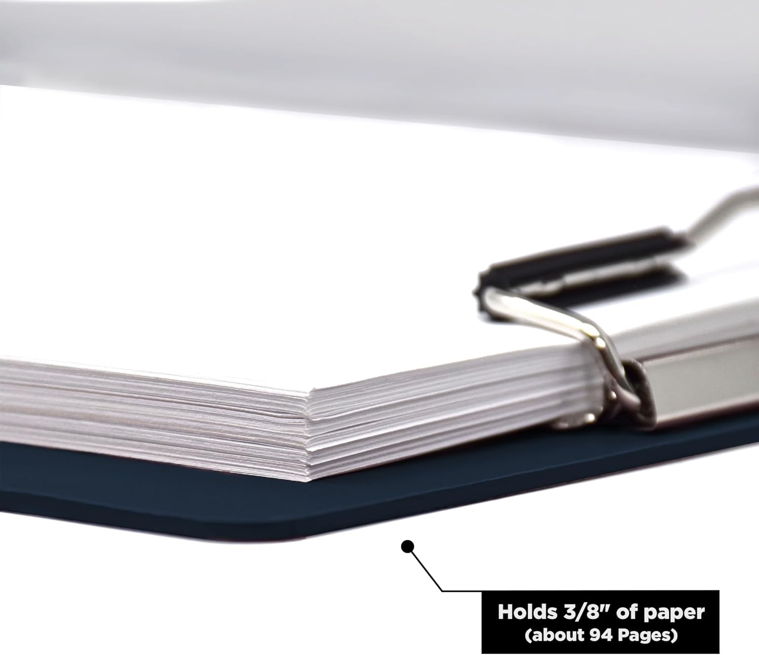 Carstens Heavy Duty Low-Profile Clipboard with Cover – Plastic, Navy Blue