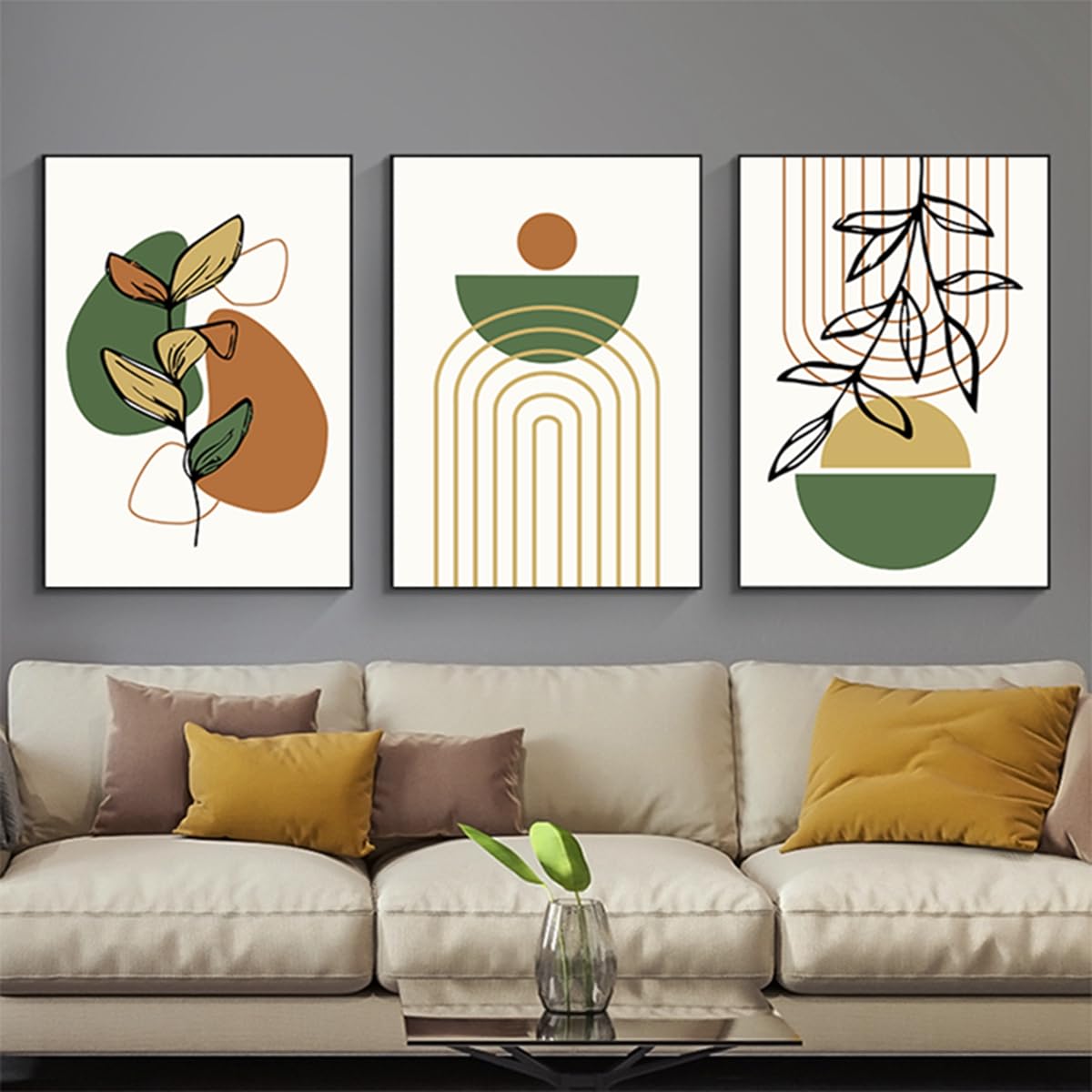 HMDKHI Modern Bohemian Abstract Poster Wall Decoration, Beautiful Botanical Pictures Poster Wall Art