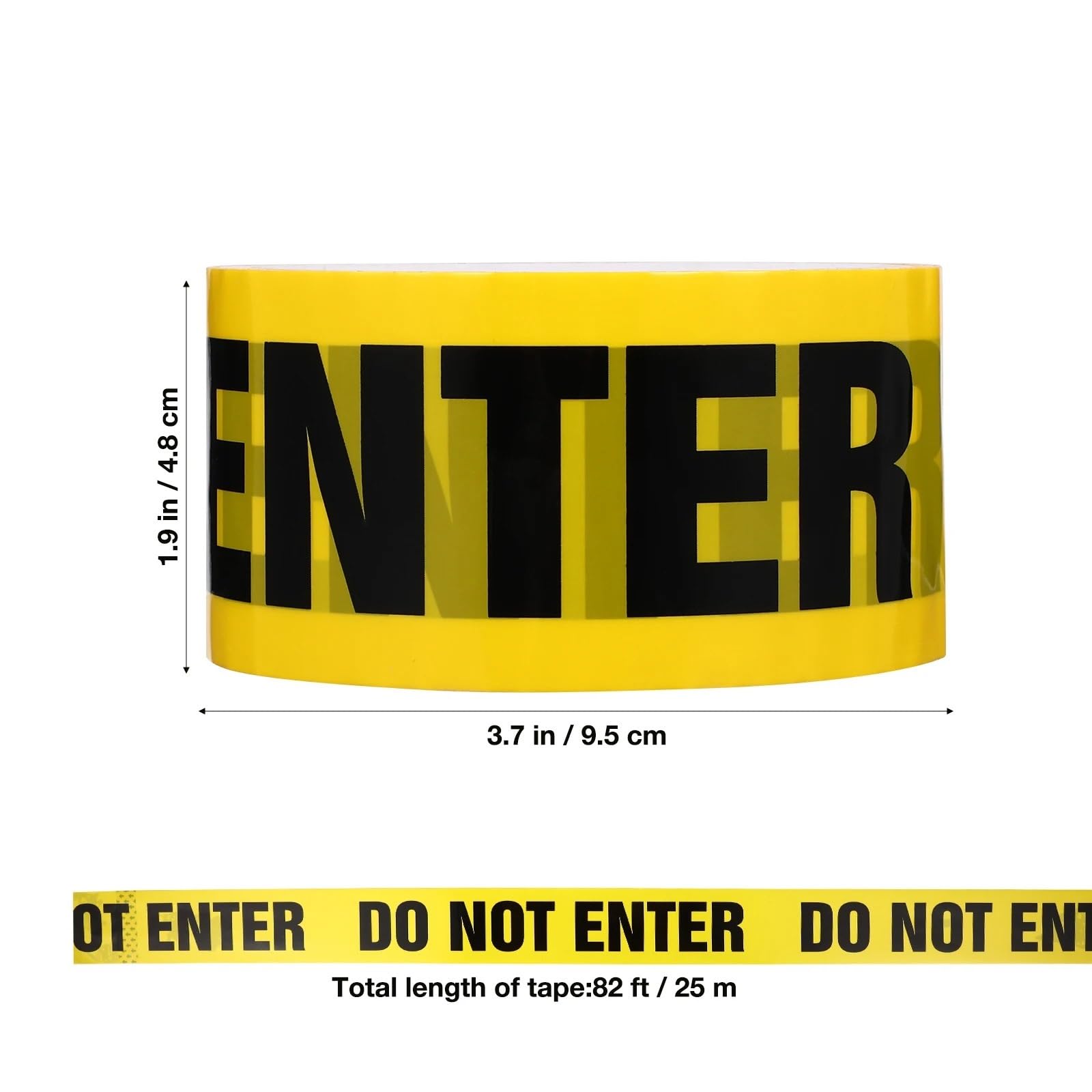 Taśma ostrzegawcza żółta, Taśma ostrzegawcza o zagrożeniach, 2 sztuki w kolorze żółtym i czarnym, 2500 x 4,8 0,01 cm(Yellow 3)