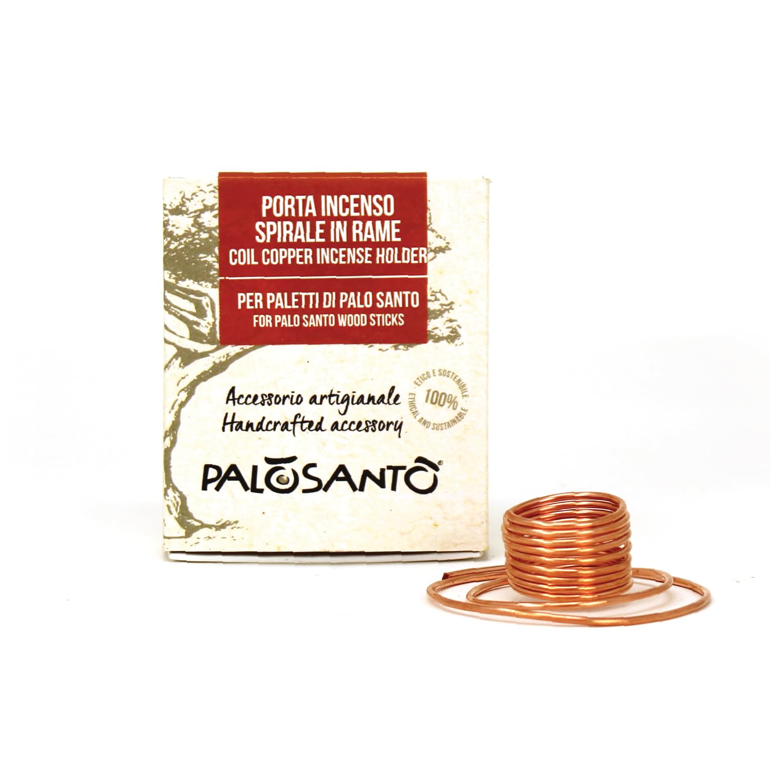 PALOSANTO - Palo Santo Holder for Natural Incense Sticks - Lightweight, Foldable and Extendable Copper Incense Holder for Palo Santo Sticks - Made in Italy