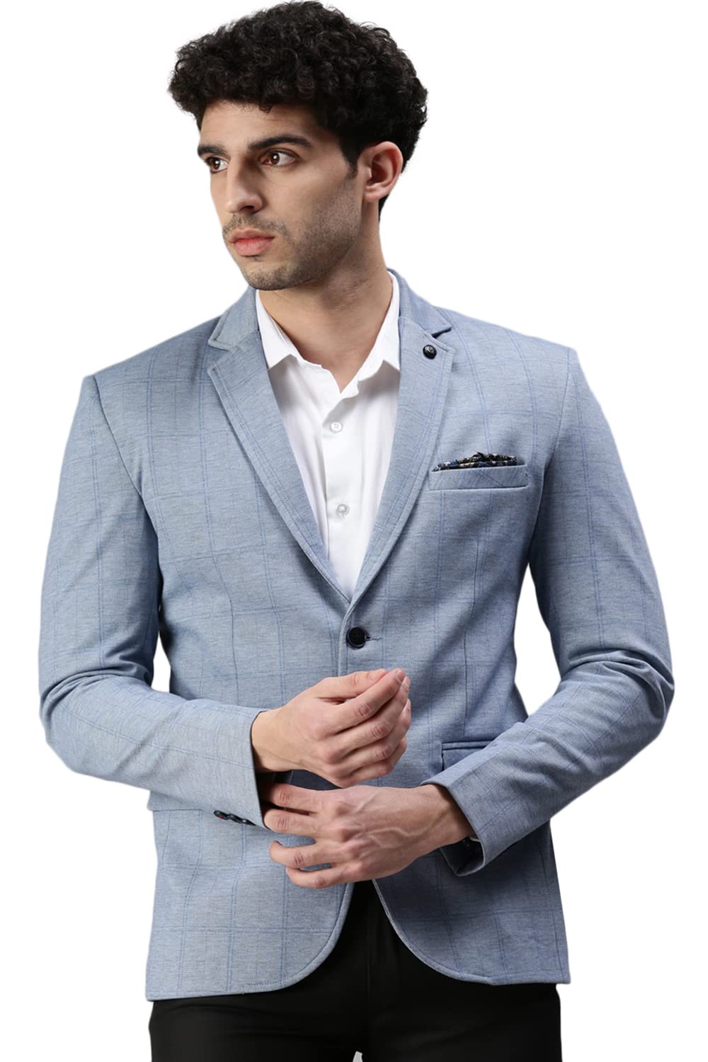Men Check Print Single Breasted Casual Blazer | Notched Lapel Full Sleeves Cotton Blazer for Mens | Slim Fit Regular Length Blazer for Men's-image-22