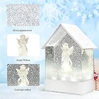 Vista 4 de Globo de nieve musical de ángel: luces de estatua de ángel rezando, decoración de festival para el hogar, día de la madre, regalo de cumpleaños