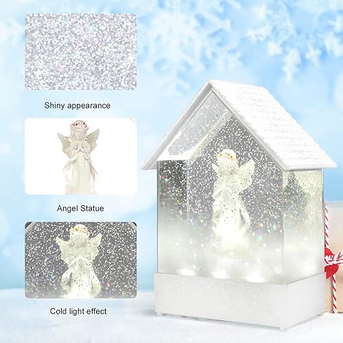 Miniatura 4 de Globo de nieve musical de ángel luces de estatua de ángel rezando, decoración de festival para el hogar, día de la madre, regalo de cumpleaños,