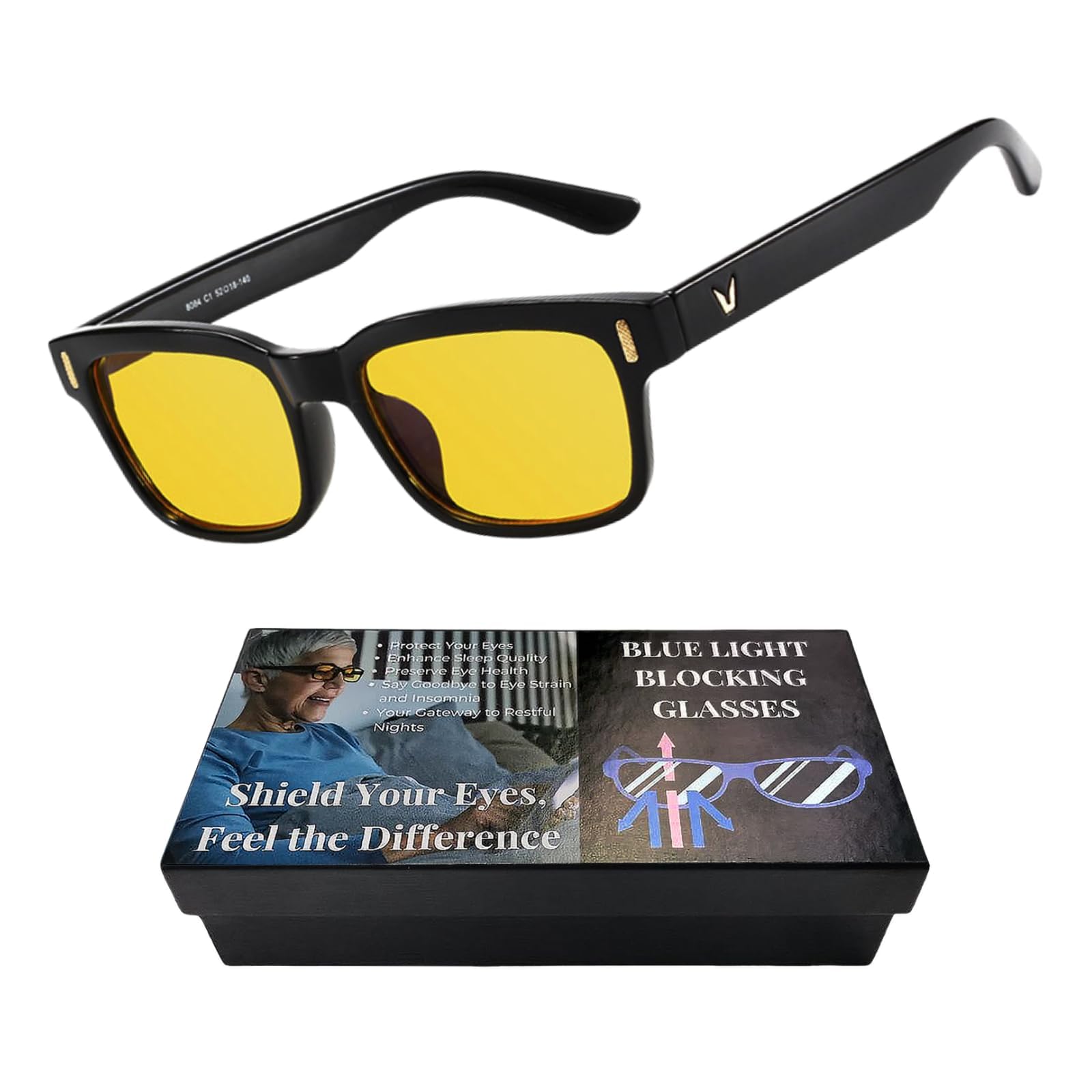 Lunettes Anti-Lumière Bleue:Protégez Vos Yeux des Éblouissements Nocifs de Écran,Prévenez Fatigue Oculaire et Maintenez Santé Oculaire,pour Ordinateur,TV,Jeux,Femmes et Hommes - Étui Inclus