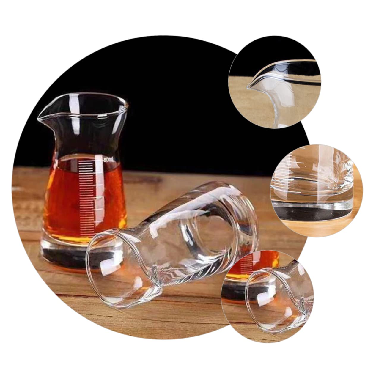 LABRIMP 6pezzi Bicchieri Graduati da Misuratori Liquidi con Scala Chiara per Bar e Cucina Accessori per Cocktail e Bevande