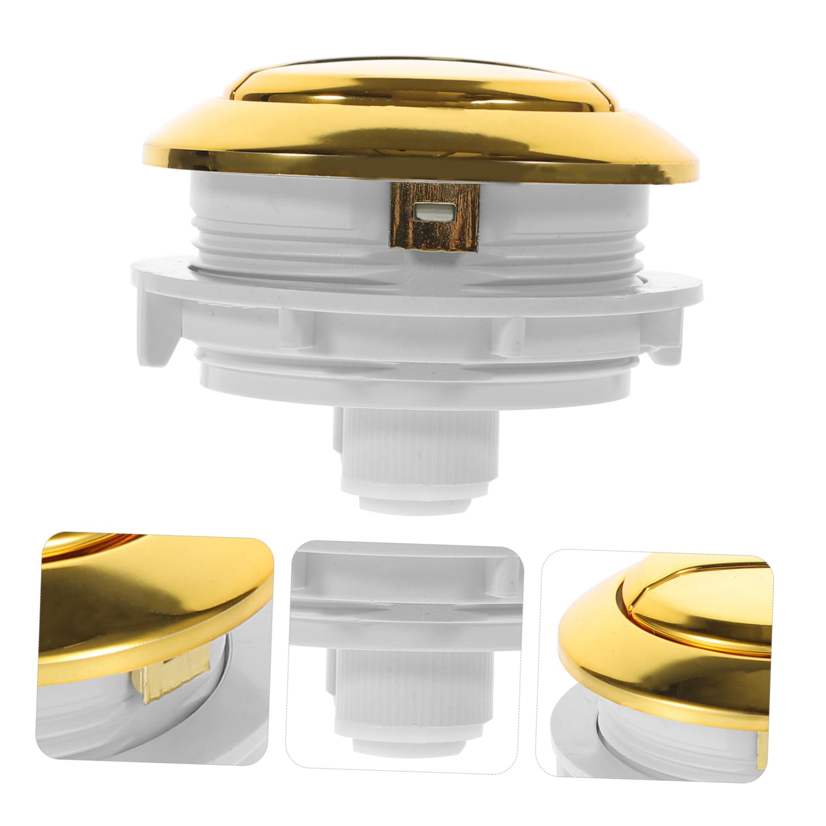 Pulsante per Coperchio Serbatoio Wc a Doppio Tasto Rotondo | Ricambio in Plastica Oro, Design a Doppia Pressione, Installazione Semplice