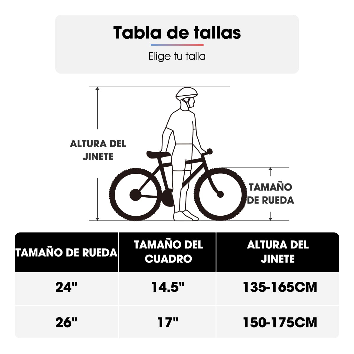 Hiland Bicicleta de Montaña de 24/26 Pulgadas para Jóvenes y Adultos, Bicicleta de Montaña con 18 Velocidades, Doble Frenos en V, MTB para Mujeres y Hombres, Negro/Blanco