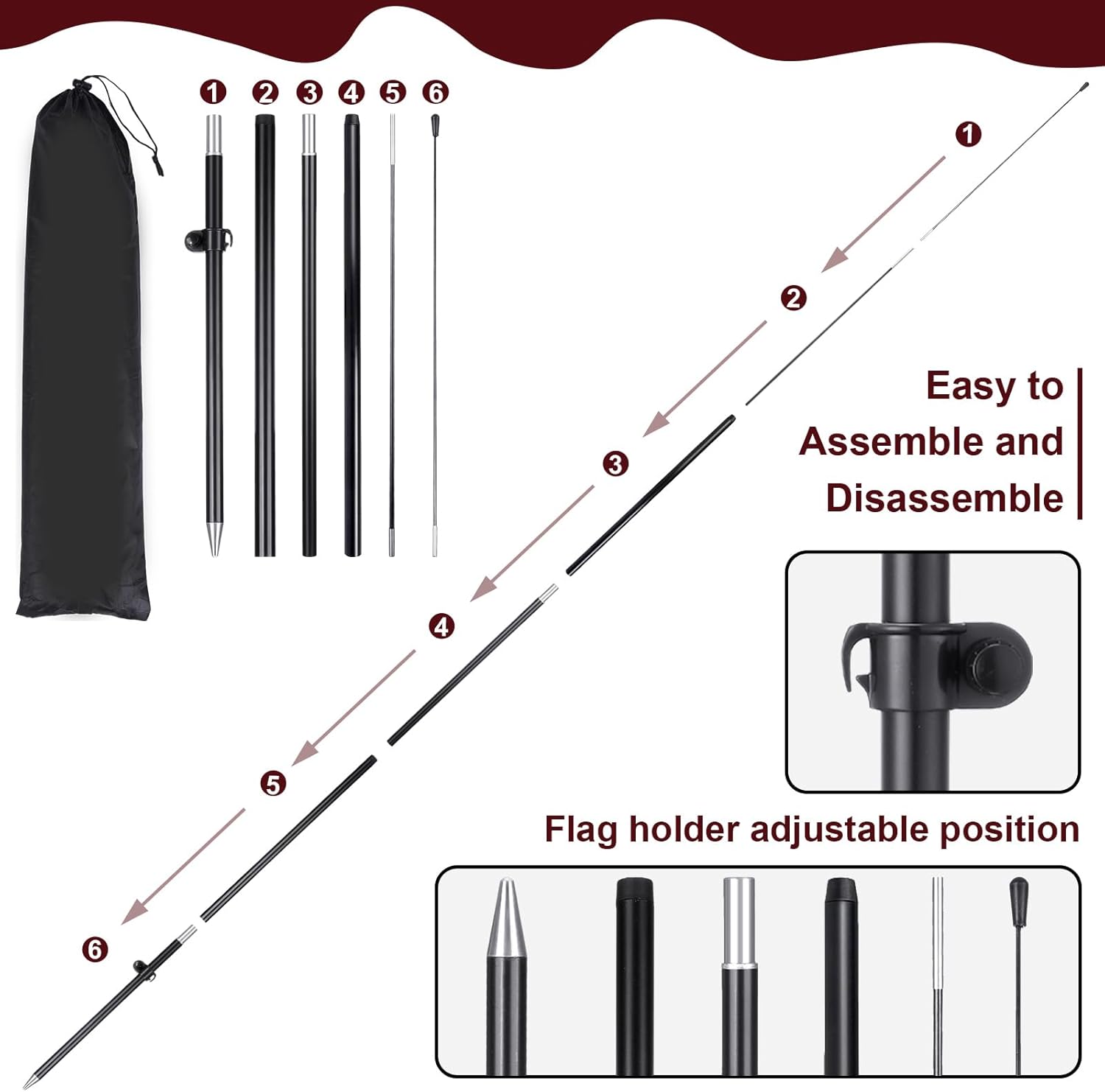 Buryeah 2 Sets Tattoo Feather Flag Pole Kit 7 ft Tattoo Shop Advertising Banner Sign Swooper Flag and Ground Stake and Portable Bag for Studio Shop Plaque Outside Outdoor Ground Advertising Business