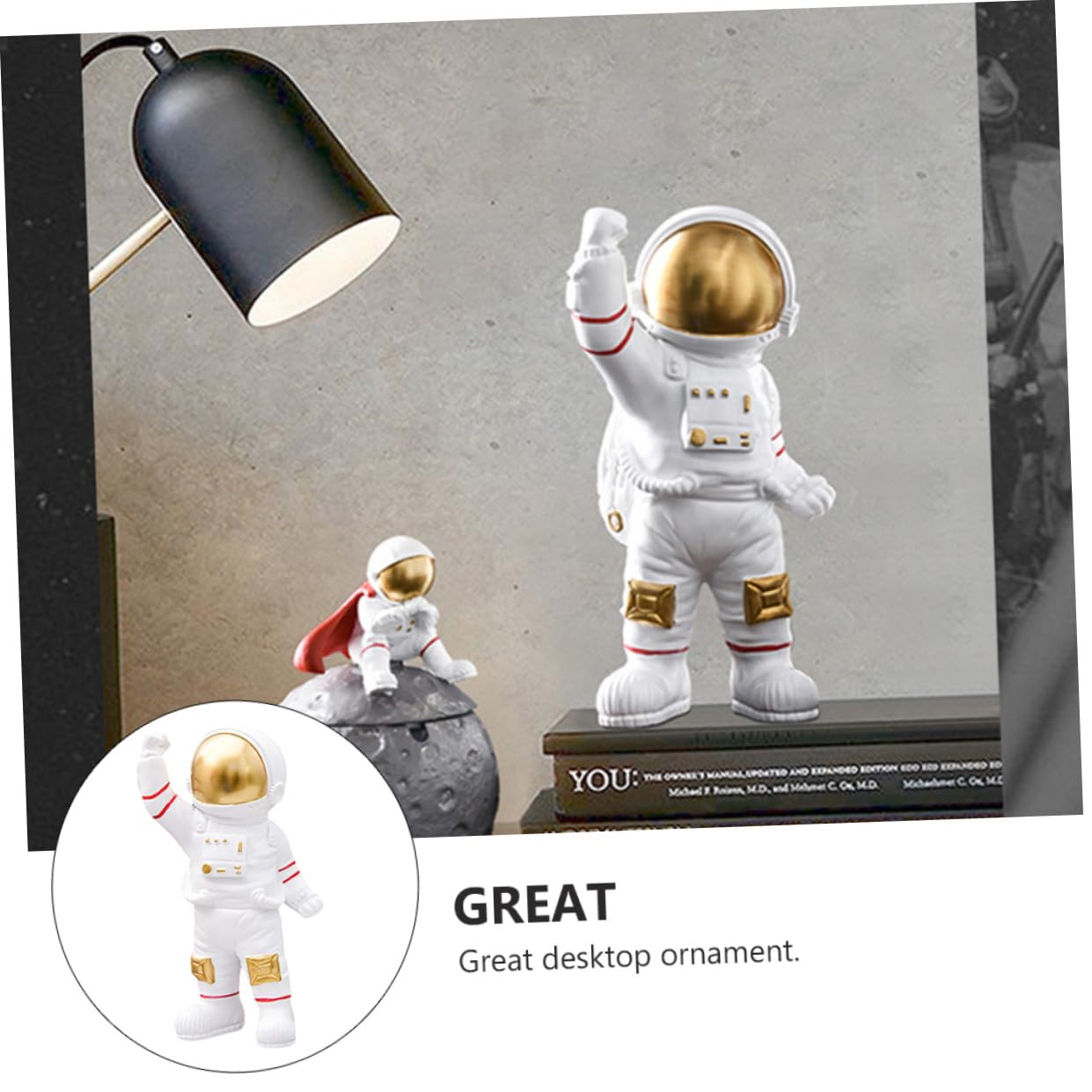 Astronauten Figur aus Kunstharz, Dekorativer Tischständer für Zuhause | Lebensechte Simulation, Leicht und Tragbar, Kindlicher Stil für Wohn und Einkaufsbereiche