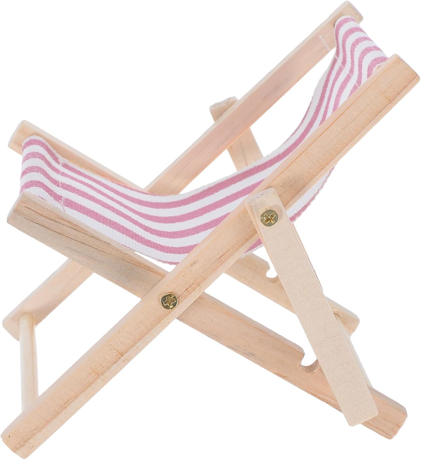 Desktop Beach Chair Cell Phone Holder Wood Canvas Stand