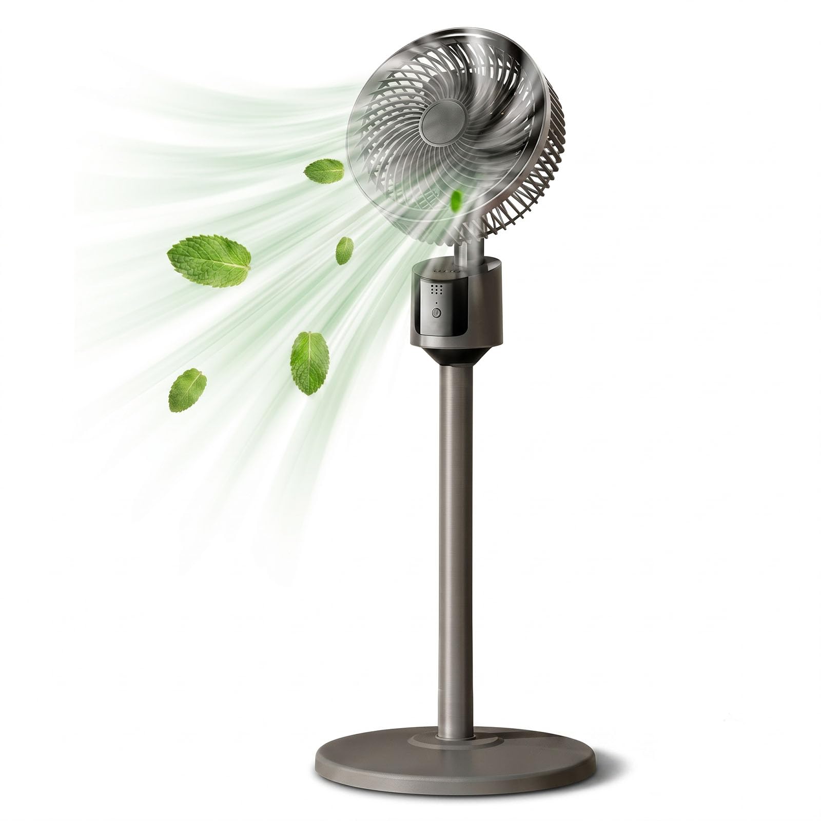 Standing Fans for Bedroom, Quiet Oscillating Floor Cooling Fan (Gray)
