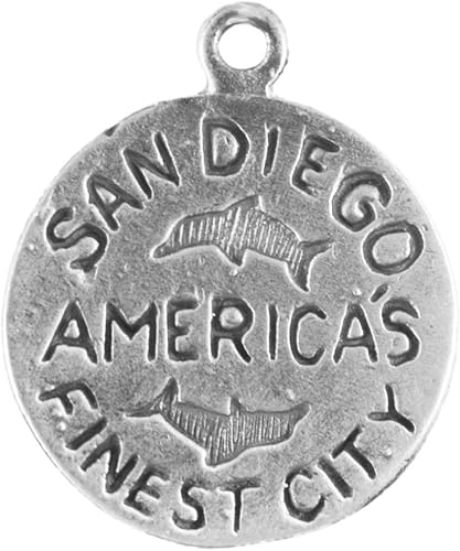 Miniatura 2 de Charm de plata esterlina de dos caras de la ciudad de San Diego Artículo #46594, Plata esterlina, No es una piedra preciosa