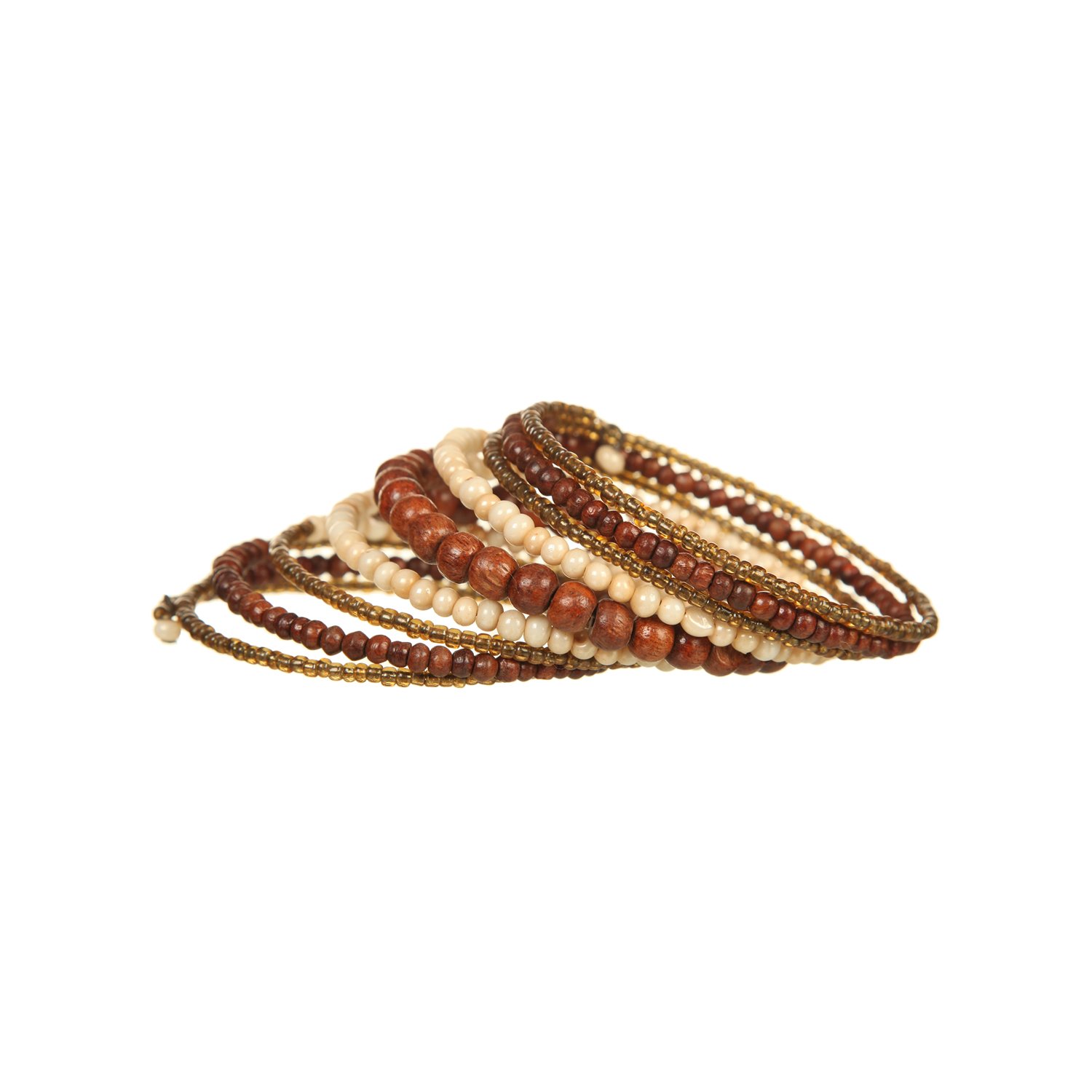DCA Bracciale da donna in legno/vetro multicolore