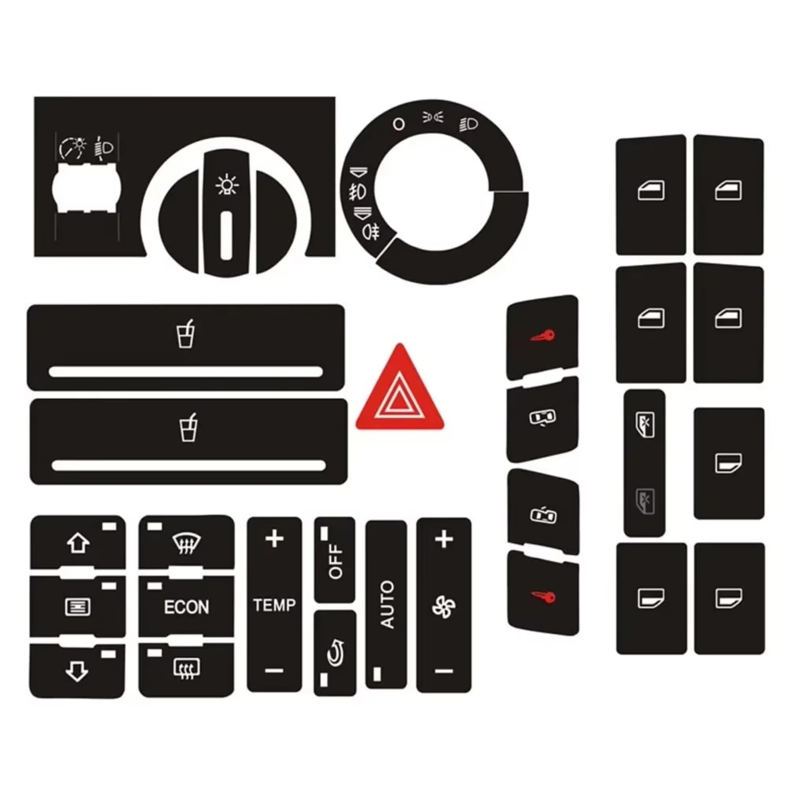 Button Repair Stickers for Car Compatible with A2 1996 1997 1998 1999 2000 2001 2002 2003 Audio Clima ESP Headlight Adjustment Button Repair Sticker