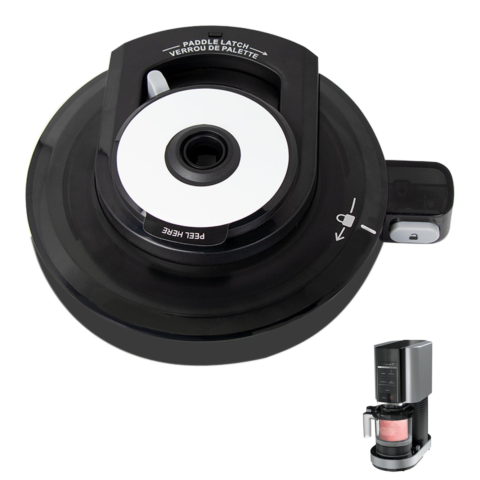 Reusable Replacement Outer Bowl Lid for Ninja NC301 Ice Cream Maker - Compatible with NC299AMZ/NC300 Series, No Paddle