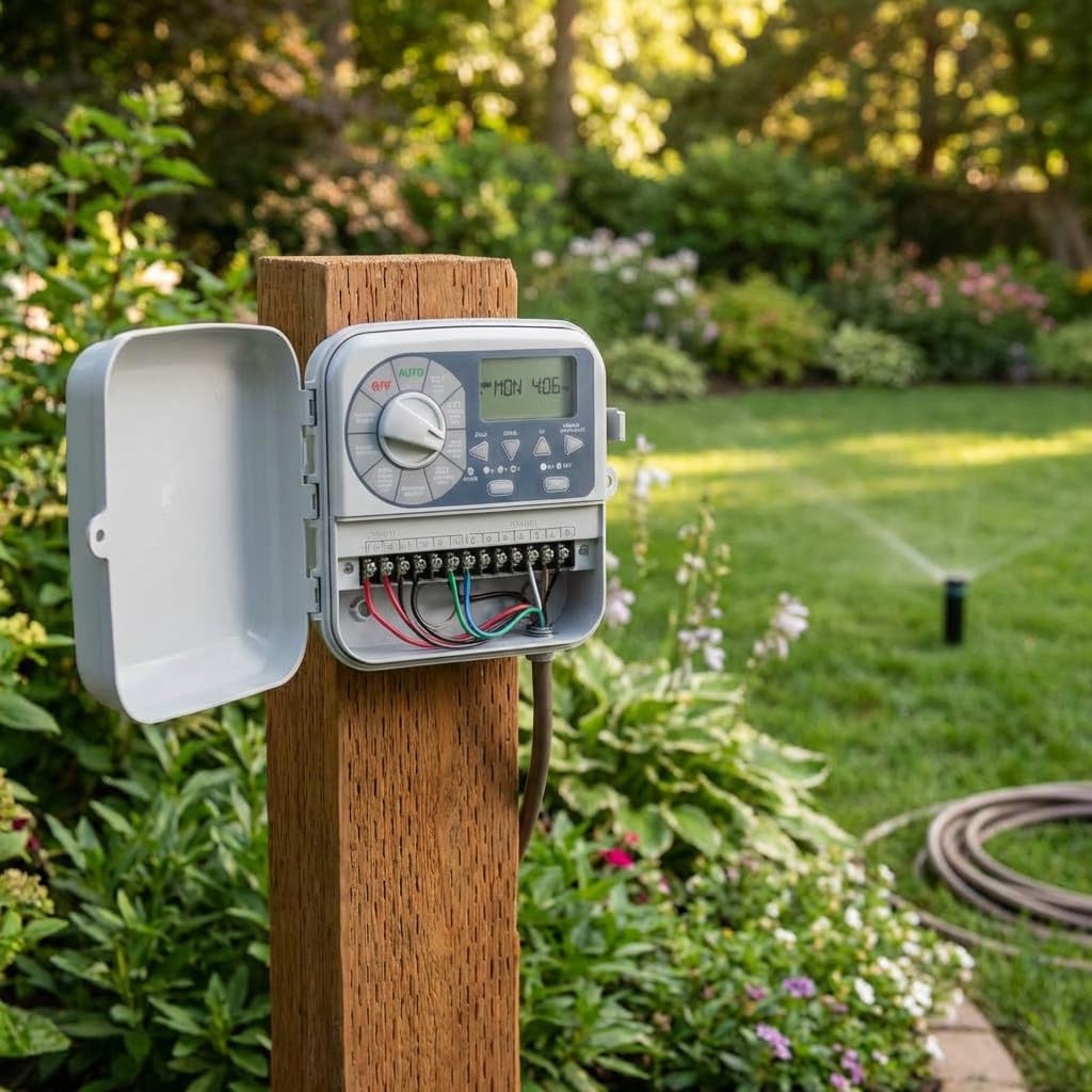 Suinga Programador de Riego Pro-LC 12 Estaciones Exterior K-Rain | Temporizador de Riego Eléctrico para Jardin | Memoria Permanente | Protección de Cortocircuito