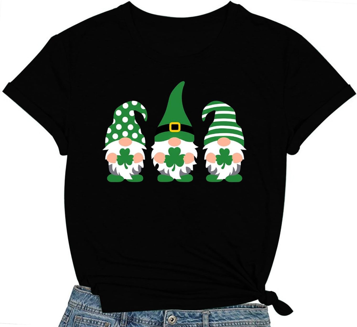 St Patricks Day Shirts for Women Lucky Irish Shamrock Shirt St Pattys Day Short Sleeve