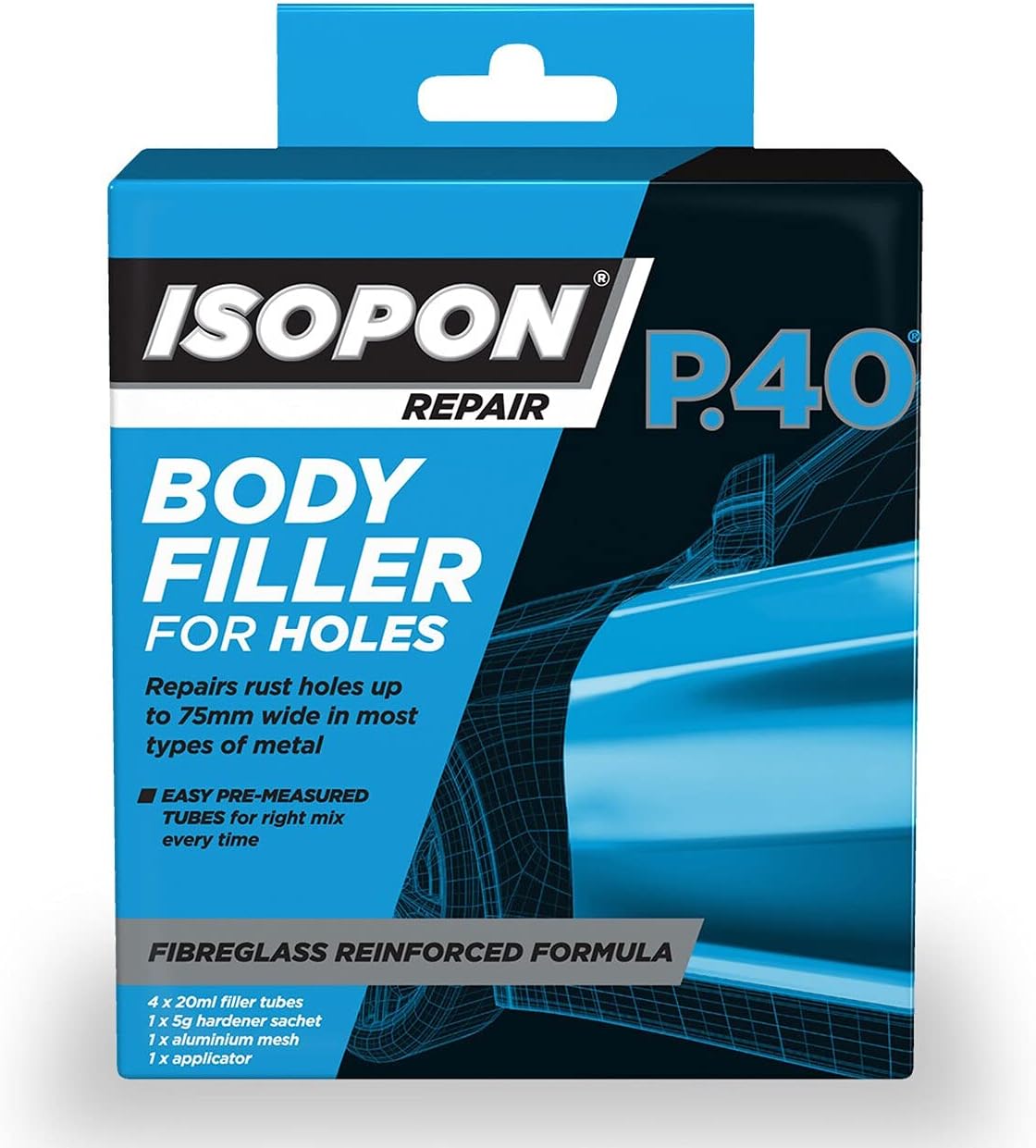 Isopon P40/PBX P.40 Body Filler for Holes 100ml Portion Box Amazon.co.uk Automotive