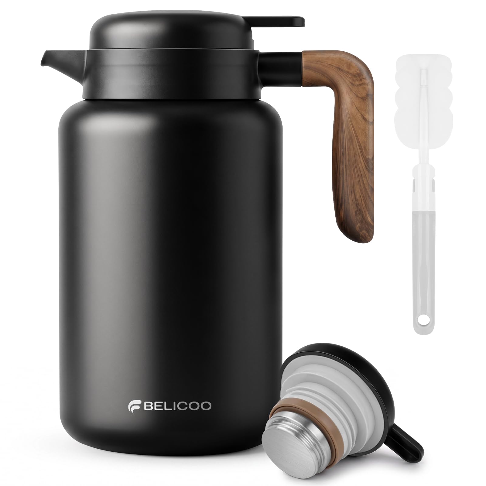 BELICOO 1.6L Thermal Coffee Carafe Jugs, 304 Stainless Steel Insulated Jug