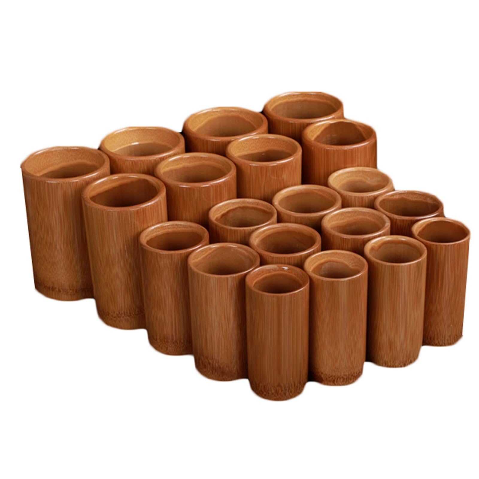 Set di coppette in bambù da 20 pezzi for terapia del fuoco e del vuoto con barattoli carbonizzati