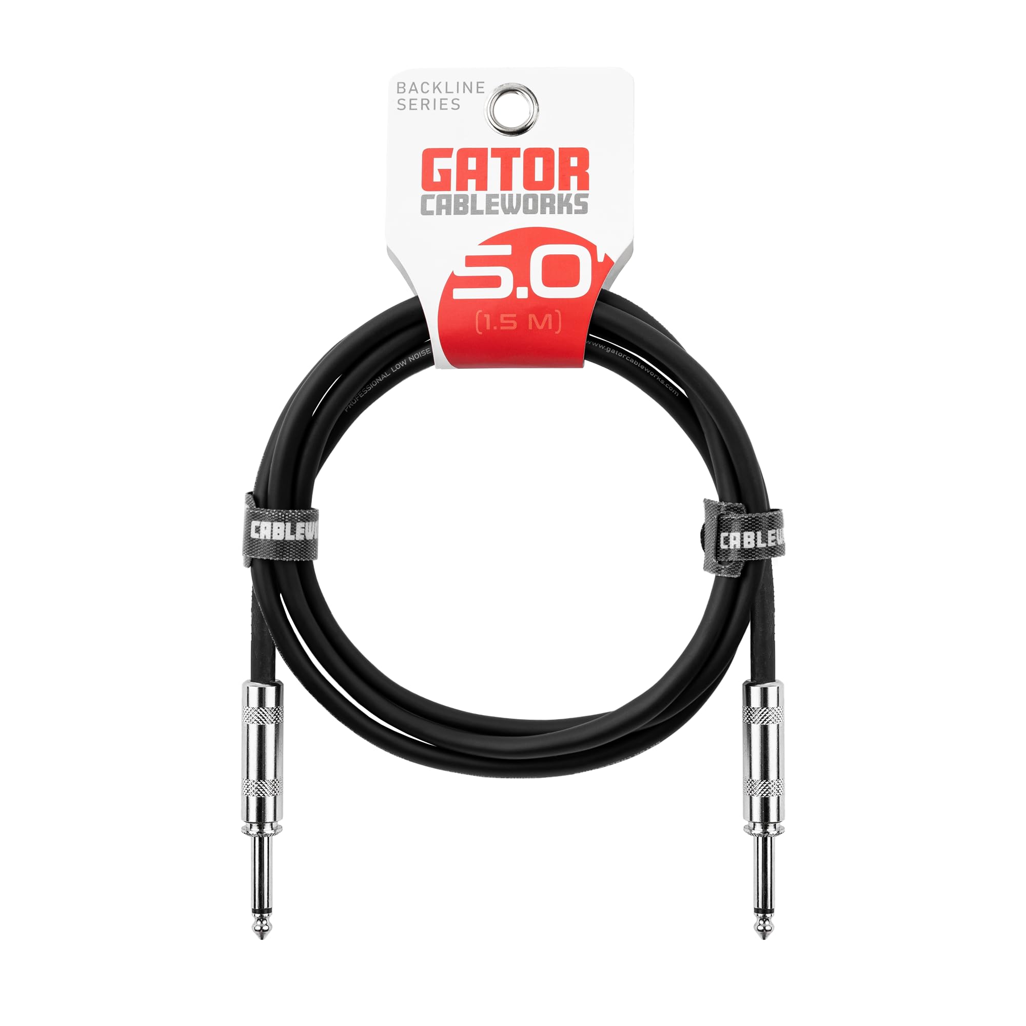Cableworks de Gator Cases Serie Backline Cable de instrumento para guitarra de 5 pies recto a recto (GCWB-INS-05)