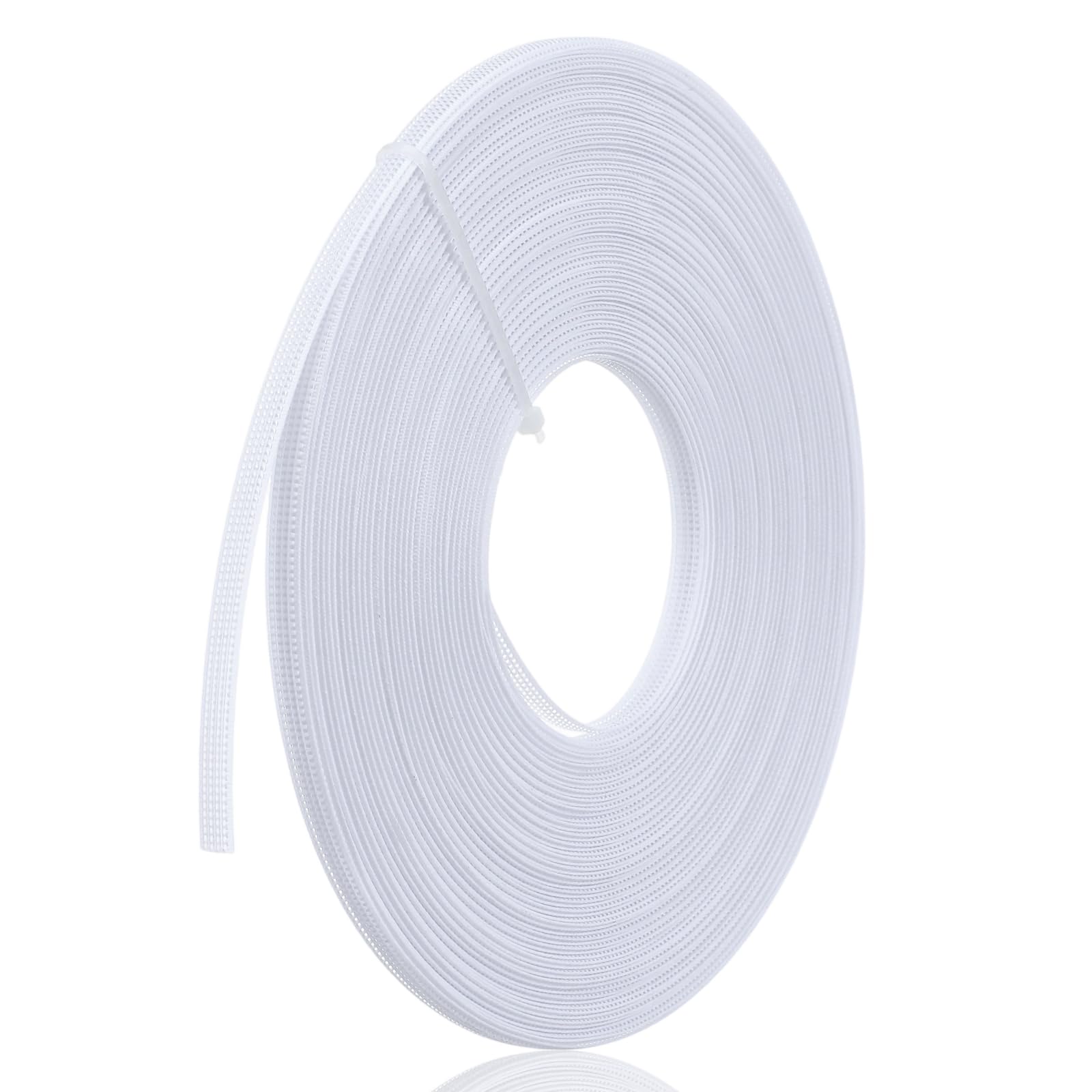 1 Roll Boning for Sewing, 25 Yards 6mm Polyester Boning for Sewing, Sew-Through Low-Density Corset-Boning for Wedding Dress and Bridal Gown (White)