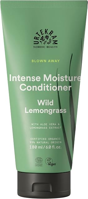 Urtekram Conditioner - Wild Lemongrass - Normal Hair - 180 ml, Vegan, Organic, Intense Moisture, Natural Origin