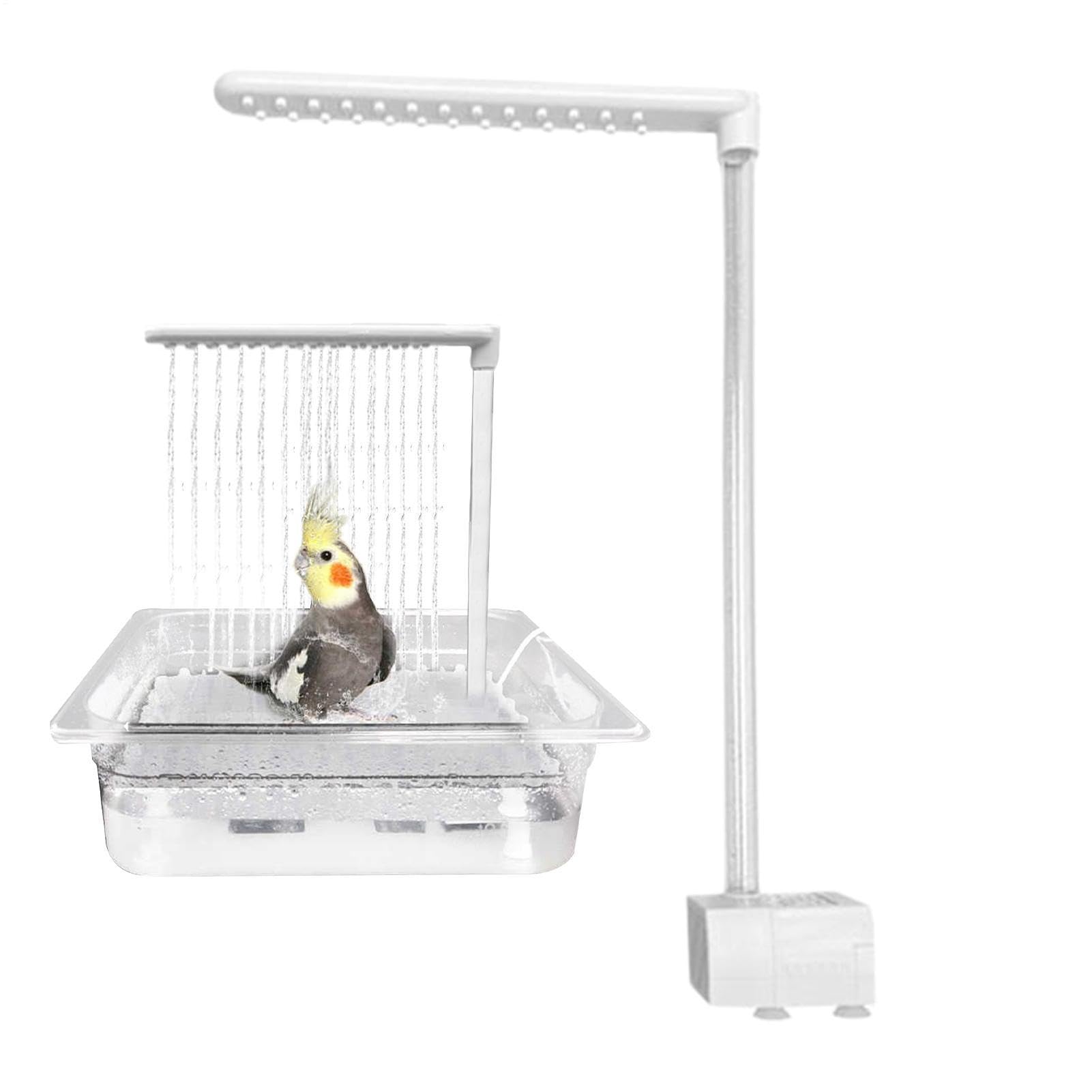 Ducha De Loro - Baño De Ducha De Pájaro | Fuente De Baño para Pájaros | Baño De Pájaros De La Jaula De La Fuente | Cinturón De Baño Automático para Periquitos Y Periquitos
