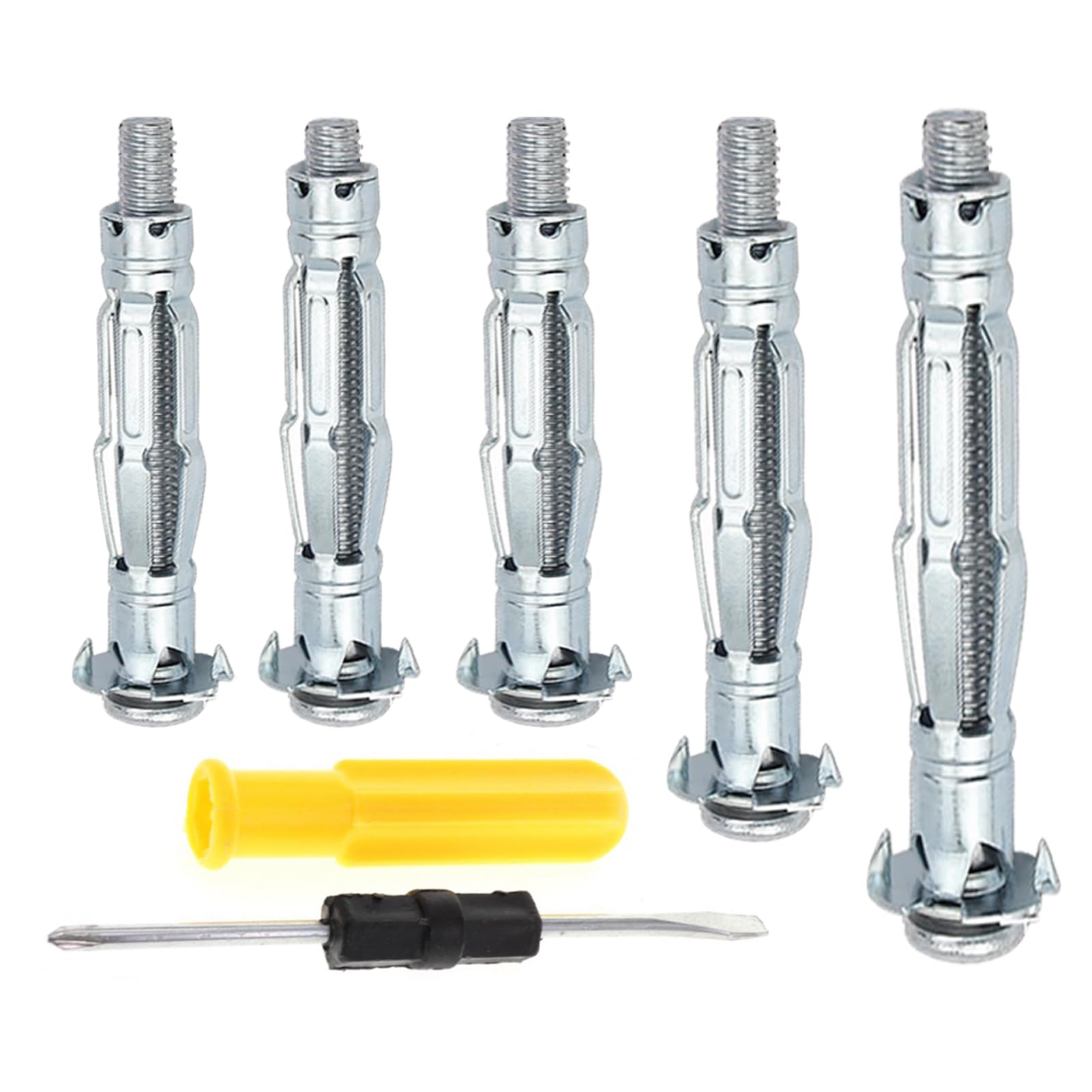 YCSHIPO Heavy Duty Plasterboard Fixings Set, 36 Sets Hollow Wall Anchors & Metal Screws, Ideal for Drywall, Wood, Brick, Concrete, Metal