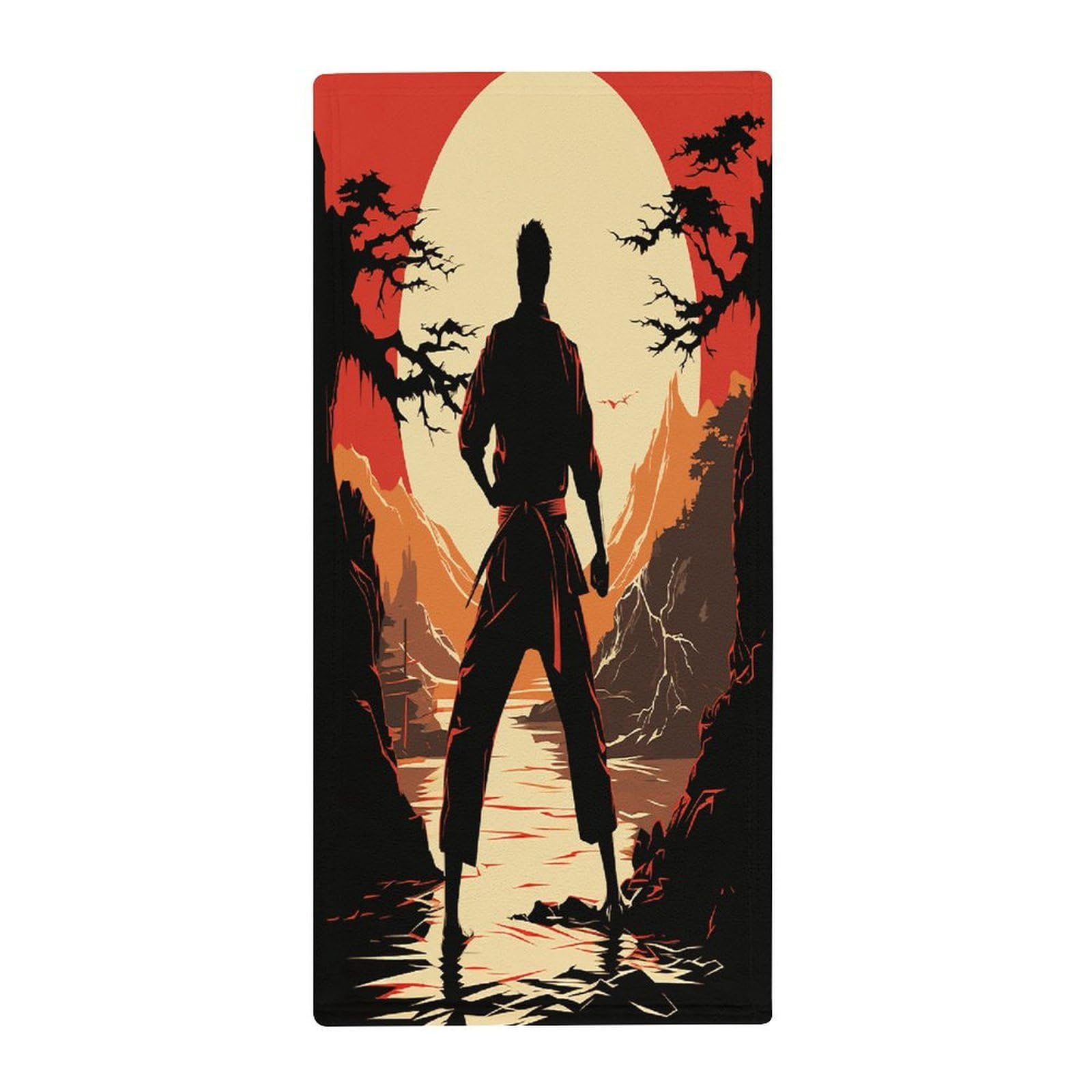 Fekiloot Men's Style Karate Towels For Bathroom, Bath Towels 13.8 X 28.7 Inch, Hand Towel Multipurpose Use As Bath Fitness, Bathroom, Shower, Sports, Yoga Towel