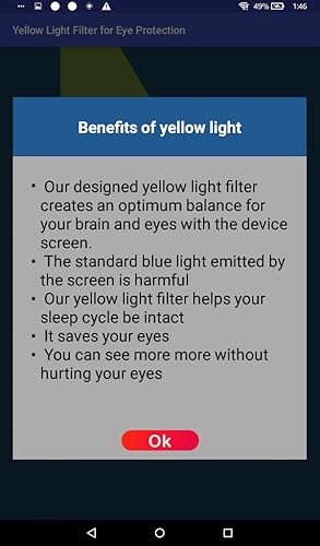 Yellow Light Filter App for Eye Protection