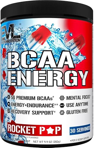 Miniatura 44 de Evlution Nutrition BCAA Energy - Suplemento de aminoácido energizante de alto rendimiento para el desarrollo muscular, recuperación, resistencia y