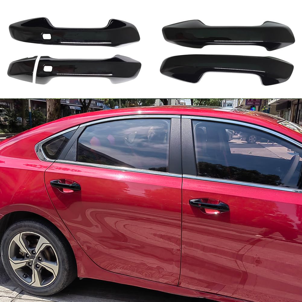 AOKIO Glossy Black Exterior Door Handle Cover Trim for Kia