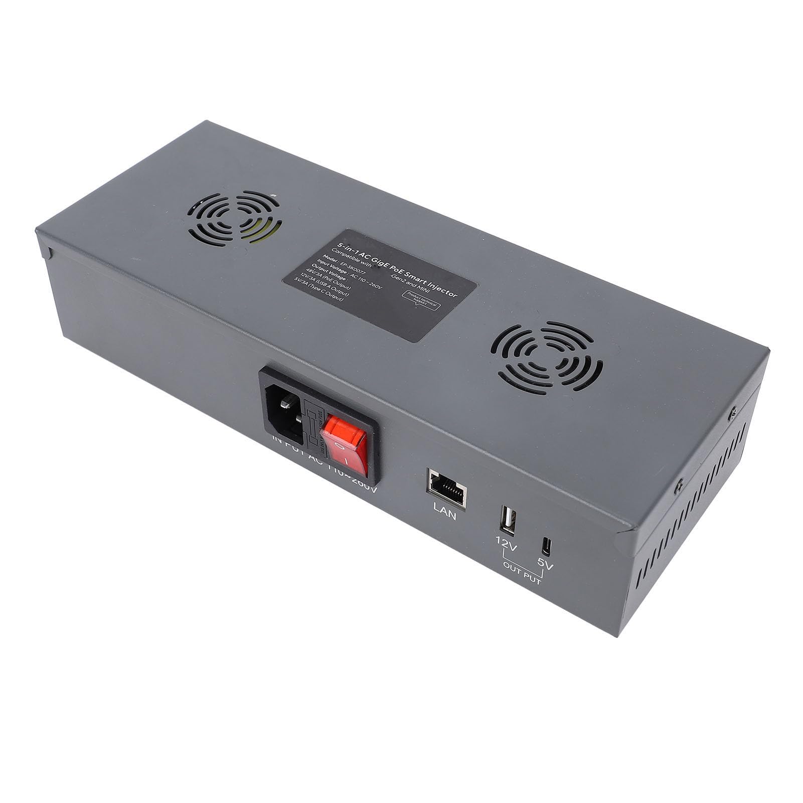 Generic Zestaw Gigabitowego Iniektora PoE 150 W Zapewniający szybką wydajność Sieci Rozdzielacz GigE PoE do Anten Mini Antenowych (wtyczka UE)