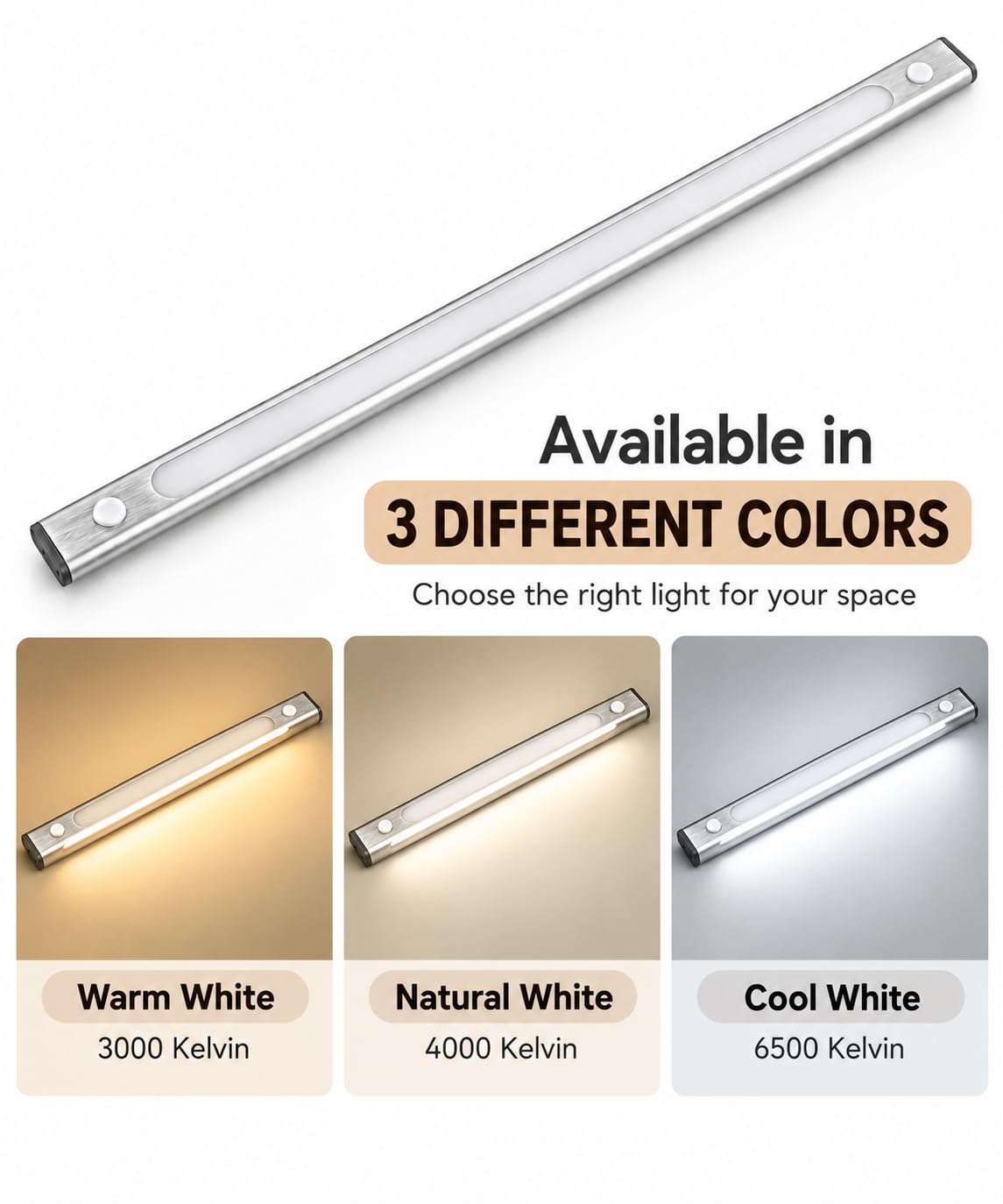 LED Cabinet Light - Warm White, 3 Feet -3