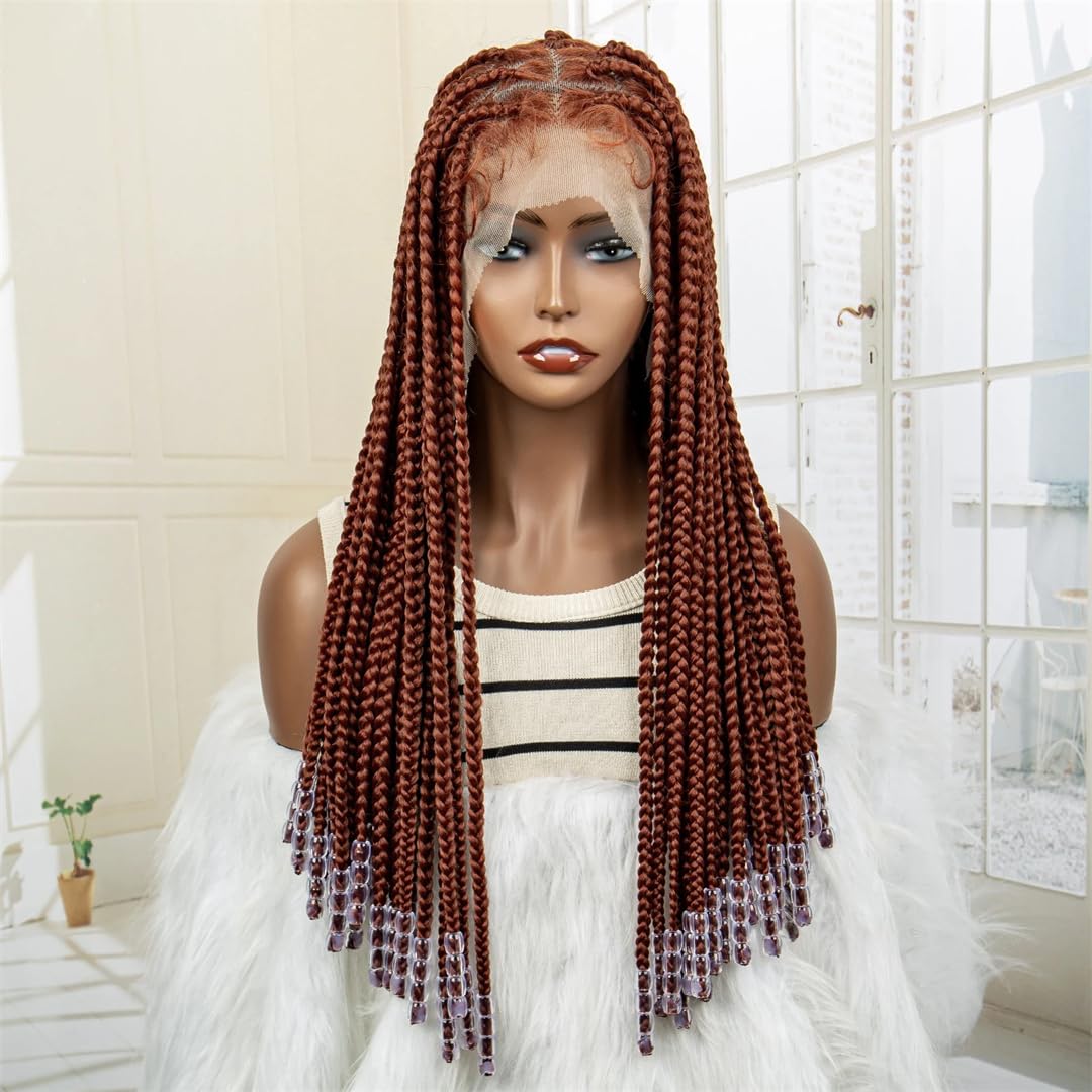 Pełna koronka, syntetyczna Cornrow, pleciona peruka, koronka, frontal, ombre, bez węzłów, warkocze, peruka dla kobiet, 350, 50 cm