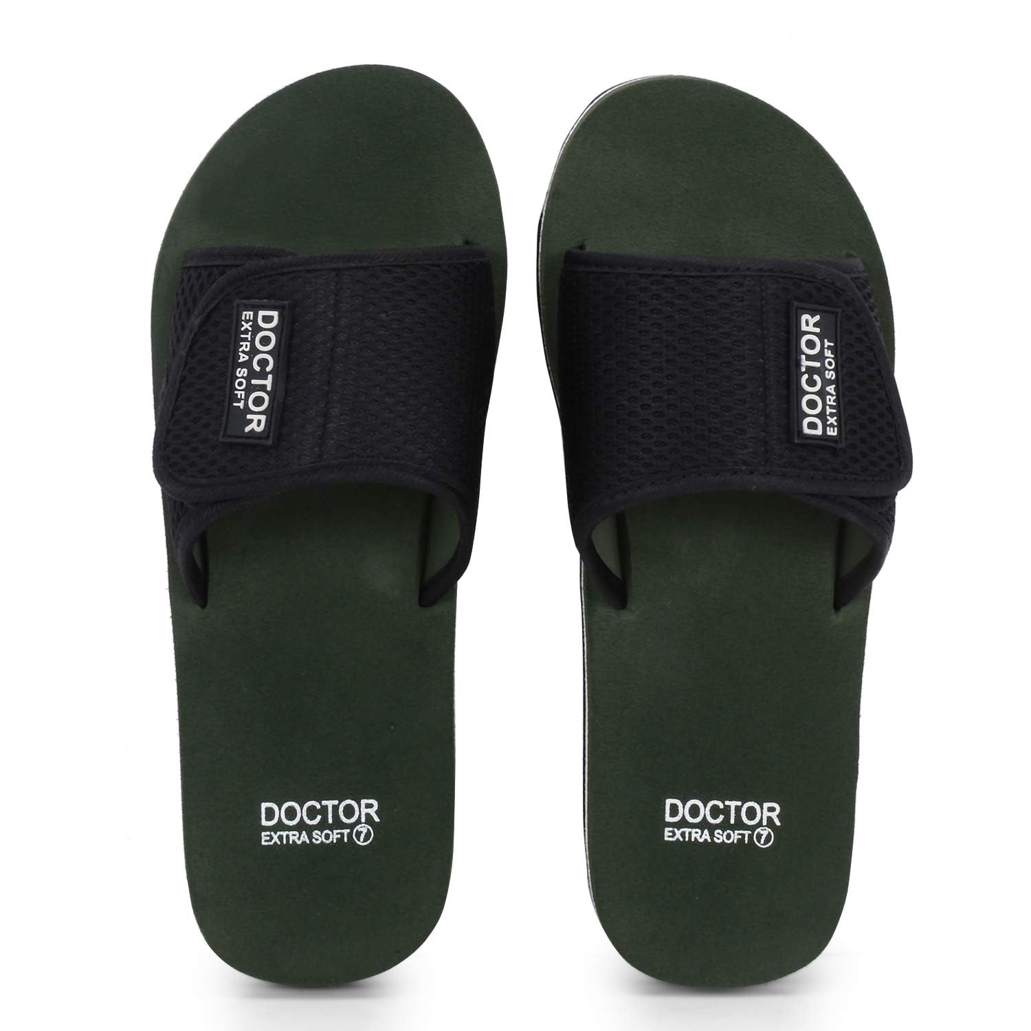 DOCTOR EXTRA SOFT Care Orthopedic and Diabetic Comfortable Slipper for Men D-25-OLIVE-10 UK