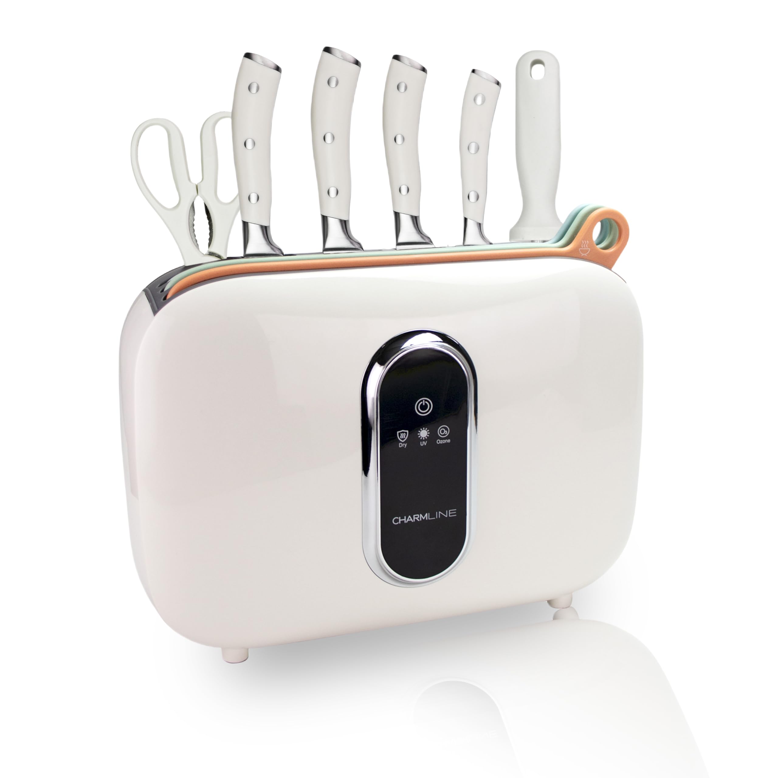Charmline Smart Cutting Board and Knife Set with Holder, Double Cleaning and Drying Function, Space Saving Smart Home Ga
