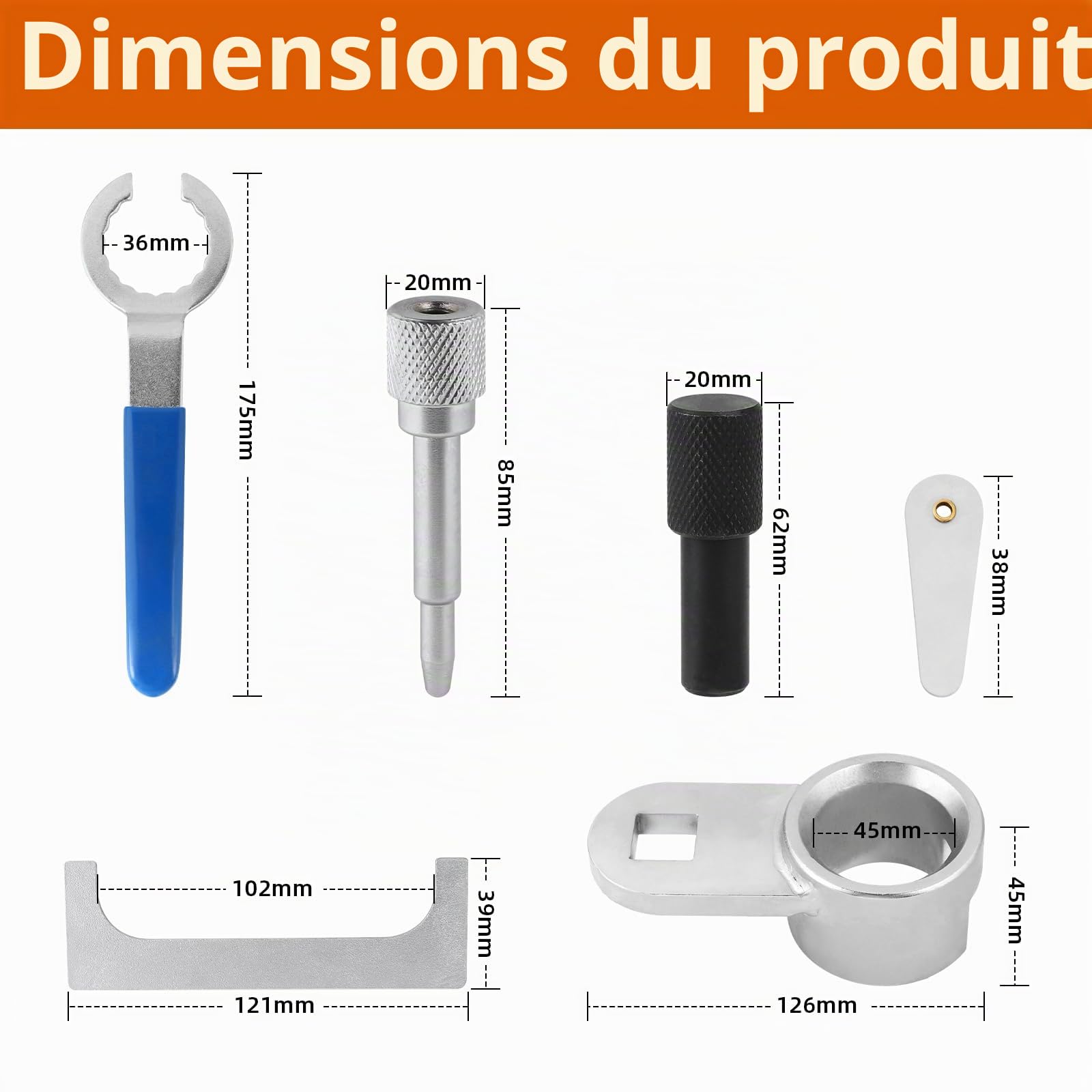 EXLECO Kit d'outils d'installation moteur Compatible avec VW T4 Crafter LT 2.4D 2.5D SDI TDI Outil courroie de distribution Kit d'outils de calage moteur Outil de verrouillage arbre à cames Outil de