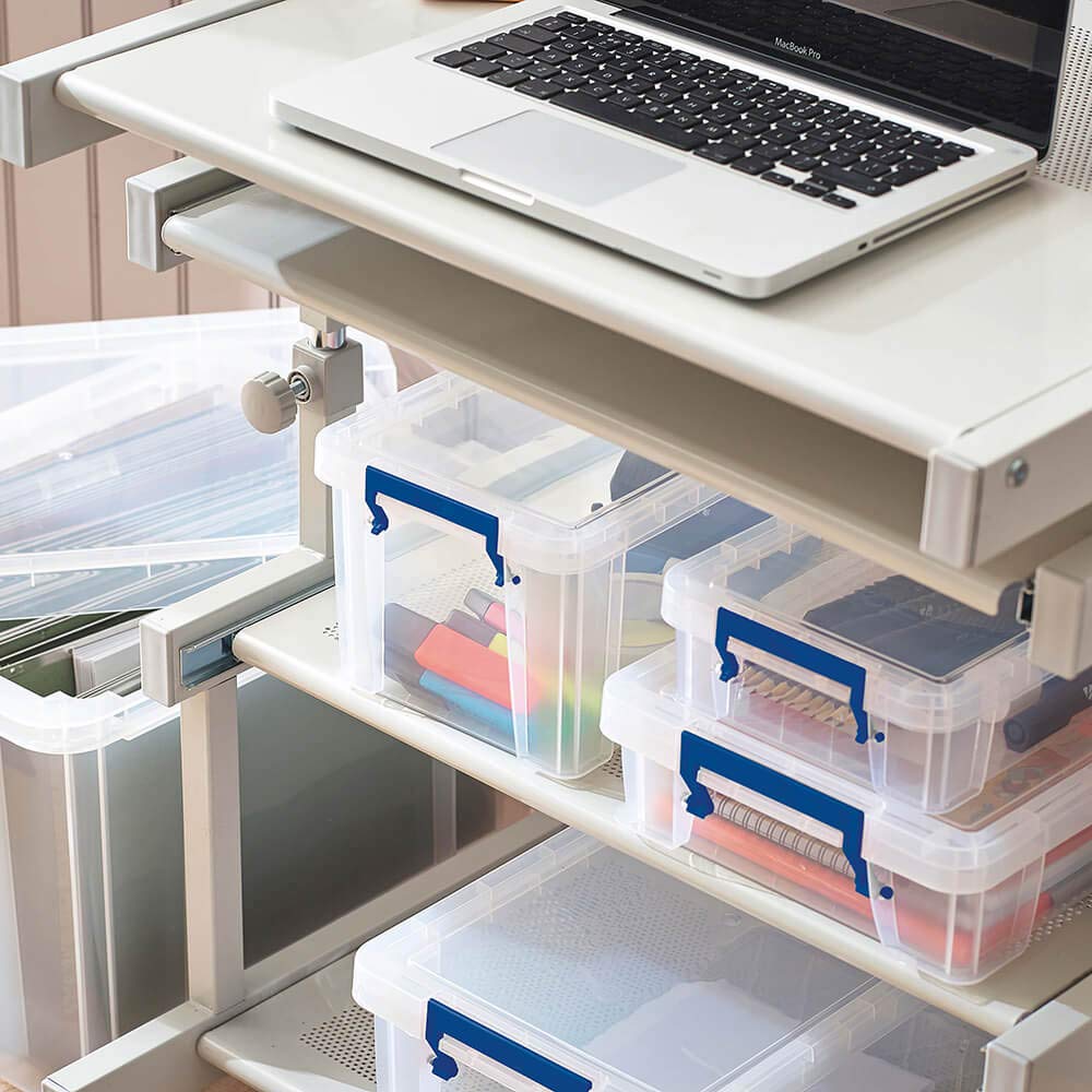 Fellowes Pudełka do przechowywania Bankers Box ProStore 5,5 l 5,5 litra, wymiary zewnętrzne: 395 x 253 x 90 mm (szer. x gł. x wys.), tworzywo sztuczne (PP), przezroczyste