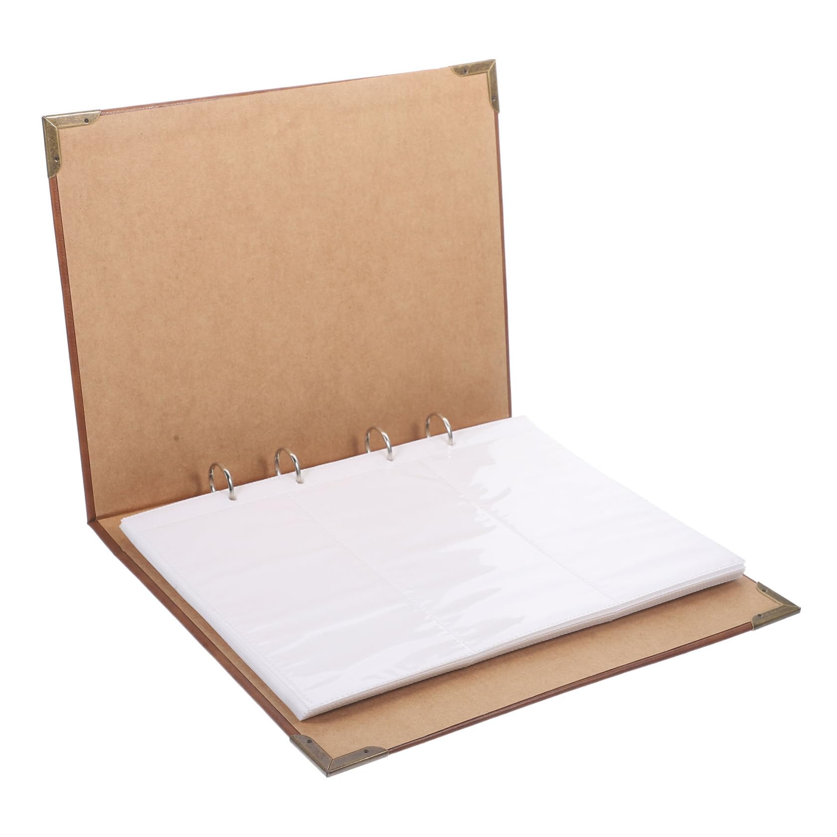 Braunes Postkartenalbum mit 40 Innenseiten und 5 Münzseiten für Kinder | Pu Pvc Pp Edelstahl, Wiederverwendbar, für Fotos, Münzen, Karten und Aufkleber
