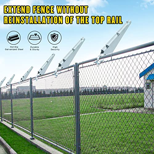 Hwedra Barbed Wire Extend Arm For 1-5/8" Top Rail Chain-Link Fence, Hot-Dip Galvanized Steel Cornered Barbwire Arm For Garden And Home, All Bolts&Spanner Included, 5Pcs #TOP4