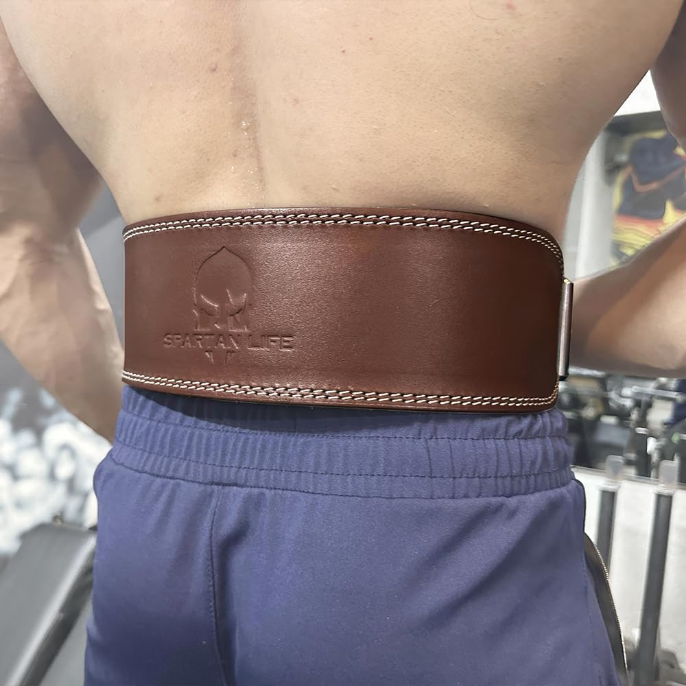 Spartan Cintura per sollevamento pesi (5 mm di spessore) – Cintura di sollevamento in pelle per uomini e donne – Cintura funzionale per allenamento – Cintura da palestra per