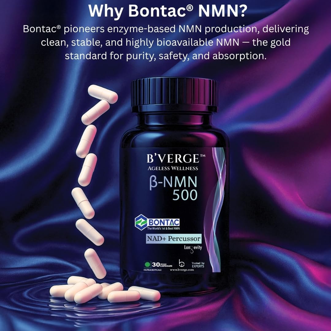 BVERGE® NMN Supplement 500mg | 100% Purity | BONTAC Pro NMN World's Most Trusted & Trusted by Experts | Healthy Ageing | Repair Cells | Boost NAD+ | Enhance Muscle | Neuro Function (500mg 30 Capsules) 2