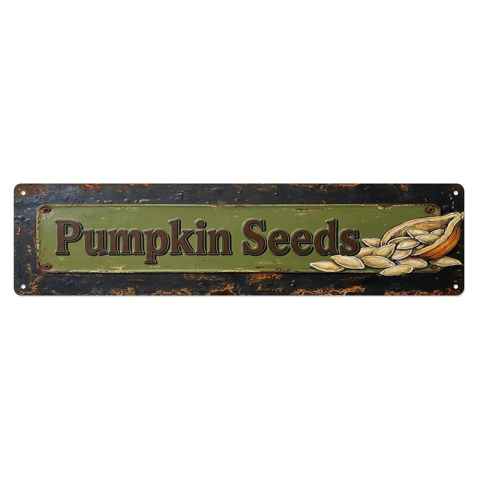 Vintage Pumpkin Seeds Toasted Farmhouse Metal Tin Sign