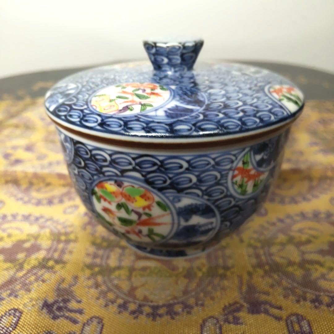 Amazon.co.jp: 京焼 清水焼 壹楽 祥瑞 蓋付 茶碗 湯飲み 壱楽 湯呑み 1