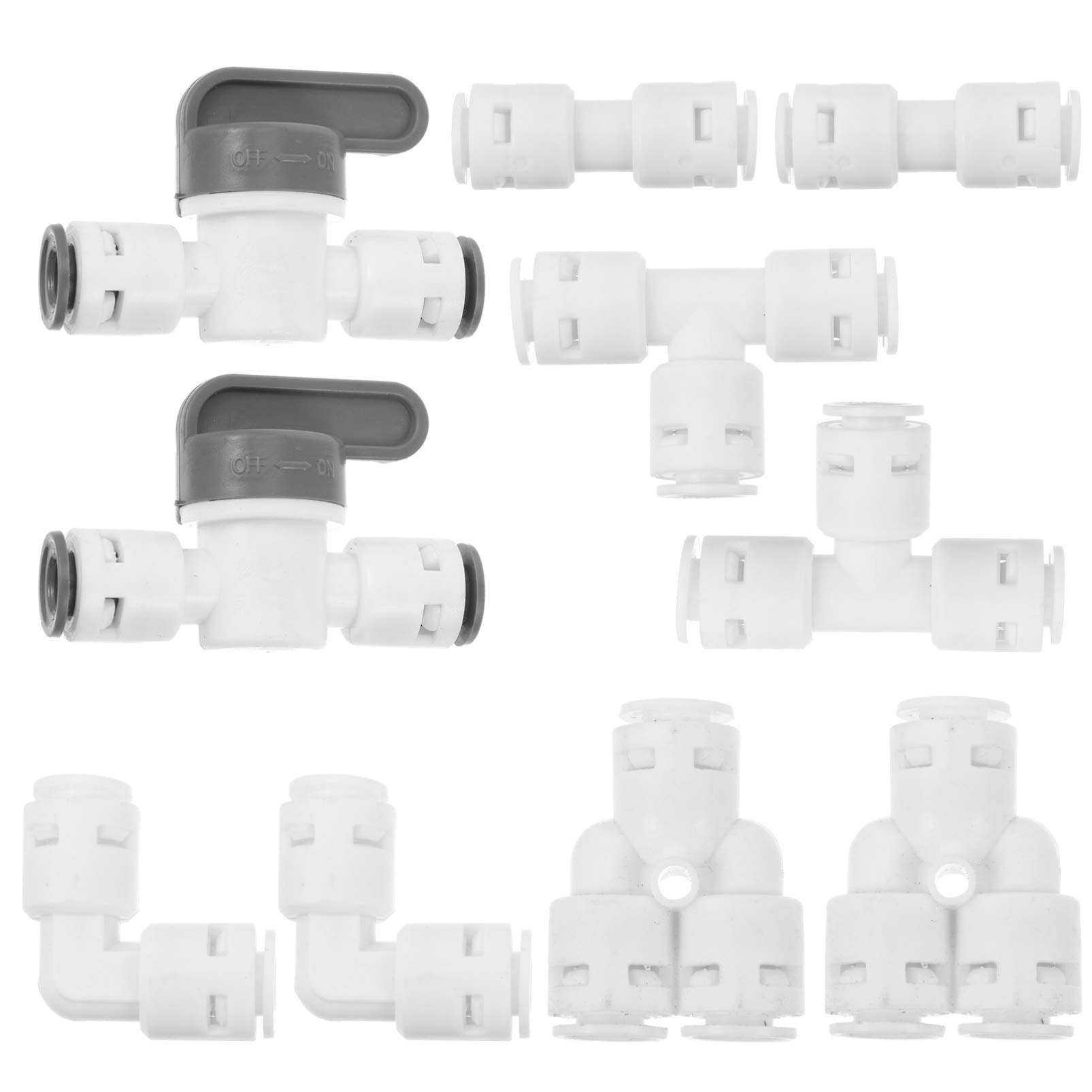 POPETPOP 10pcs Water Tube Quick Connect Fittings Push In to Connect Water Tube Fitting for RO Reverse Osmosis Water Filter Fittings