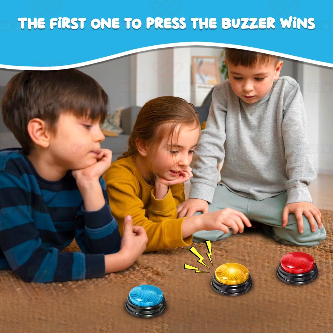 Wembley Buzzer for Games Project Quiz with Buzz Sound & Lights Battery Operated Portable Compact Non-Toxic Safe Answer Buzzer for Kids Adults Teacher – Pack of 1 - Image 8 thumbnail